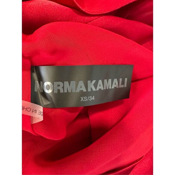 Norma Kamali Maria Sleeveless Cowl Neck Satin Evening Gown Tiger Red XS $325 - Picture 13 of 14